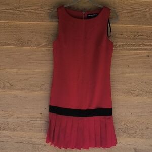 Karl Lagerfeld Drop Waist Red Holiday Dress